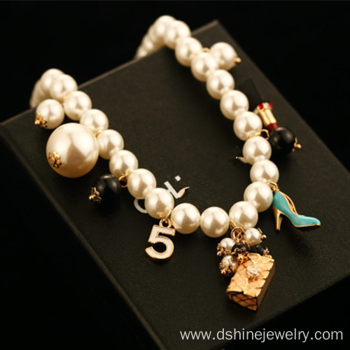 Alloy Pendant Delicate Women's Choker White Pearl Necklace